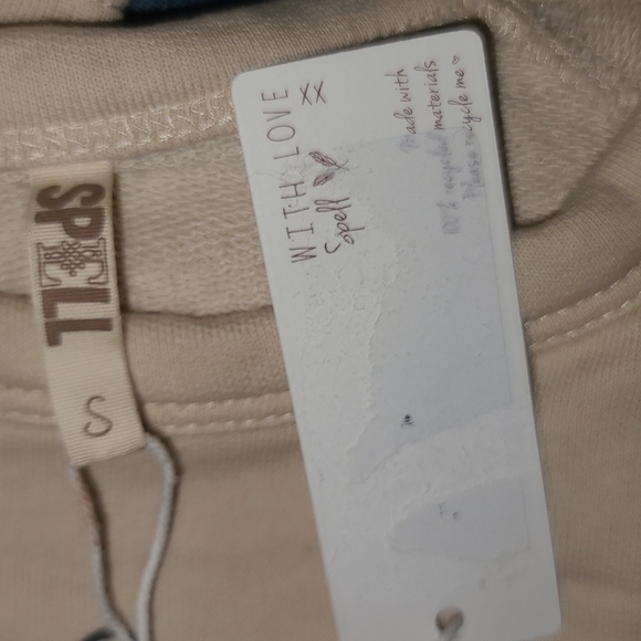 Spell Sample Stargazer Sloppy Joe New w/ tag Sweater cream S designs OOAK - Picture 5 of 10